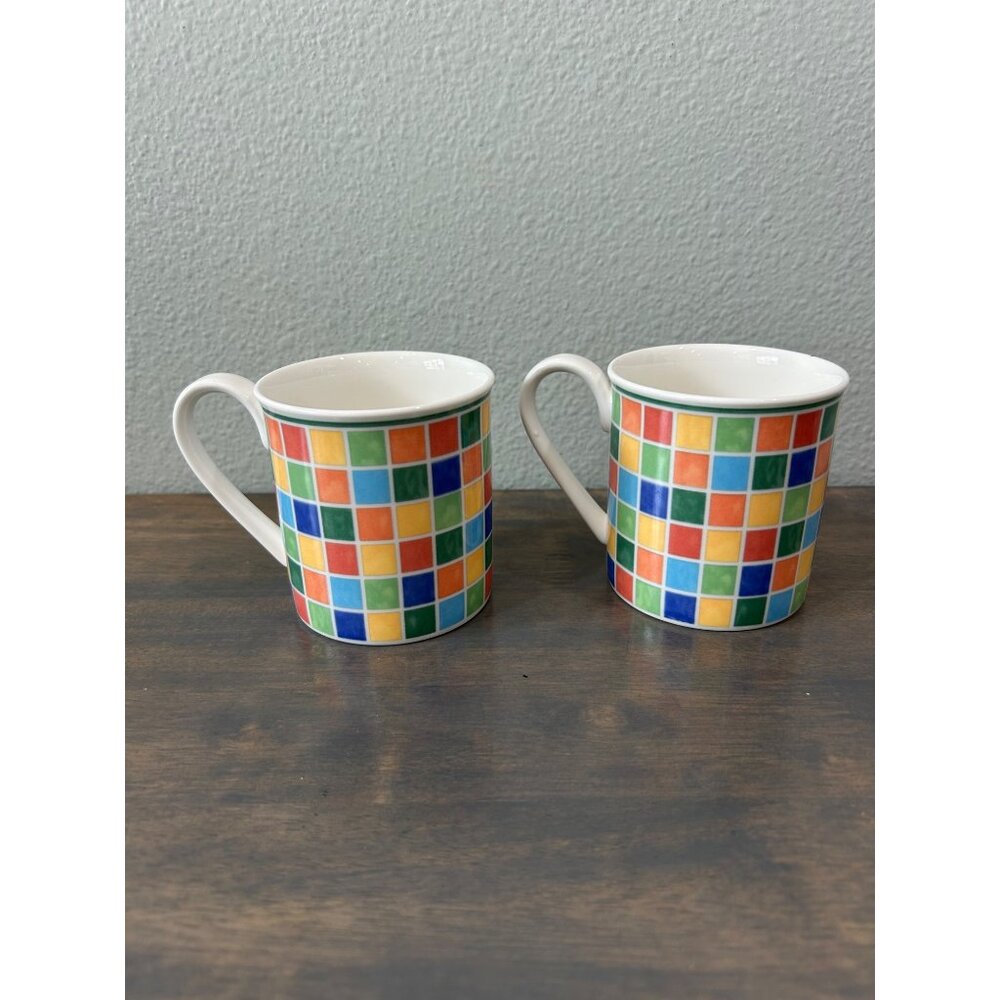 Villeroy and Boch Twist Alea Limone Porcelain Coffee Mugs Set of 2